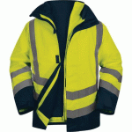 PARKA 5 EN 1 HAUTE VISIBILITÉ JAUNE FLUO-MARINE TAILLE M - DELTA PLUS