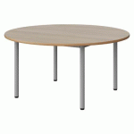 TABLE MALIBU Ø 120 T3 4P STRA ALAISÉ ACACIA/GRIS 9006