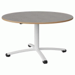 TABLE MALIBU Ø 120 T4 PC STRA ALAISÉ BÉTON F186/BLC 9016