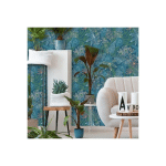 PAPIER PEINT JUNGLE PAPIER PEINT TROPICAL TAPISSERIE TROPICALE PAPIER PEINT CHAMBRE PAPIER PEINT INTISSÉ BLEU JAUNE VERT 366301 - 10,05 X 0,53 M