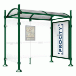 ABRI BUS PROVINCE 2.50 M VITRINE 1 BARD LAT. BOULE VERT 6005 - PROCITY