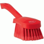 BROSSE À MAIN MANCHE COURT 270 MM SOUPLE/FLEURÉ ROUGE - VIKAN