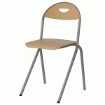 CHAISE MALIBU AST - T7 - ASS/DOS HÊTRE / ACIER GRIS 9006 - MANUTAN EXPERT