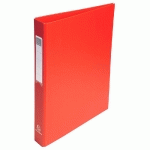 CLASSEUR REMBORDÉ POLYPROPYLÈNE 4 ANNEAUX RONDS DE 25MM SUR 3EME DE COUVERTURE - ROUGE - LOT DE 10