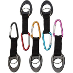 6 PIECES BOTTLE HOLDER CLIPS SILICONE CARABINER DRINK BUCKLE DRINK HOLDER BOTTLE HOLDER KEY CHAIN FOR OUTDOOR RUNNING HIKING GYM JOGGING (RANDOM