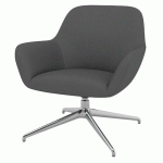 FAUTEUIL CITY DOSSIER BAS PIED ALU ENDUIT PVC GRIS MOYEN - QUADRIFOGLIO
