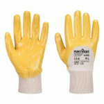 LOT DE 24 - PORTWEST A330 NITRILE DOS AÉRÉ POIGNET TRICOT JAUNE - TAILLE S - LA PAIRE