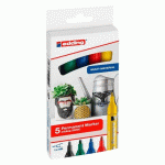 MARQUEUR PERMANENT RECHARGEABLE EDDING E 2000C POINTE OGIVE 1,5 MM - POCHETTE DE 5 COULEURS ASSORTIES