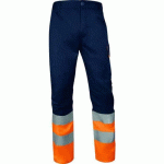 PANTALON HAUTE VISIBILITÉ CL1 - ORANGE FLUO BLEU MARINE T.S - DELTA PLUS