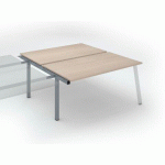 PÔLE DE 2 BUREAUX ECLA CHÊNE CLAIR L 160 X P 80 CM PIÈTEMENT MÉTAL ALUMINIUM - ÉLÉMENT SUIVANT