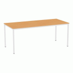 TABLE À MANGER VERSYS AVEC BASE GRIS CLAIR RAL 7035 180 X 80 X 743 CM HÊTRE