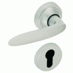 POIGNÉES SUR ROSACES CLÉ L - ALUMINIUM CHROMÉ VELOURS – JAZZ VACHETTE