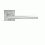 POIGNÉES DE PORTE SUR ROSACES CARRÉES SÉRIE ER 54Q MONTANA - SATINÉ - BEC DE CANE KARCHER DESIGN
