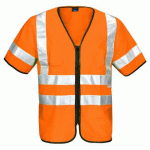 PROJOB 6707 GILET PRIO ZIPPE - EN ISO 20471 CLASSE 3 ORANGE - TAILLE L/XL