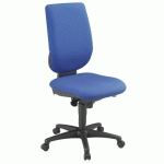 CHAISE DE BUREAU NAO TISSU BLEU - DOSSIER HAUT SANS ACCOUDOIRS - MÉCANISME SYNCHRONE - PIEDS NOIR
