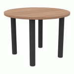 TABLE DE RÉUNION 4 PIEDS Ø 100 CM NOYER/ANTHRACITE - QUADRIFOGLIO