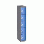VESTIAIRE MULTICASES EN ACIER/PLEXI AVEC 5 CASES PAR COLONNE
