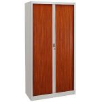 ARMOIRE MÉTAL CLASSTOUT CLASSIQUE - A RIDEAUX - L. 120 X  H. 198 CM - CORPS GRIS  - RIDEAUX POIRIER