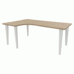 BUREAU EVIDENCE ASYMÉTRIQUE 180X120 RETOUR G CHÊNE NATUREL/BLANC - VINCO