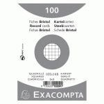 FICHE BRISTOL 148 X 105 MM QUADRILLÉE 5 X 5 BLANCHE NON PERFORÉE EXACOMPTA - BOÎTE DE 100