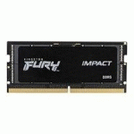 KINGSTON FURY IMPACT - DDR5 - KIT - 16 GO: 2 X 8 GO - SO DIMM 262 BROCHES - 4800 MHZ / PC5-38400 - MÉMOIRE SANS TAMPON