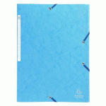 LOT DE 50 - CHEMISES À ÉLASTIQUES CARTE LUSTRÉE 3 RABATS MONOBLOC - TURQUOISE