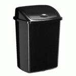 POUBELLE CEP PLASTIQUE COUVERCLE BASCULANT 50L COLORIS NOIR 405X310X685MM