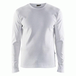 T-SHIRT MANCHES LONGUES COL ROND BLANC TAILLE 4XL - BLAKLADER