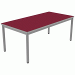 TABLE CARÉLIE 160X80 T4 - 4P STRAT POLYU. CERISE GRIS/9006 - MOBIDECOR