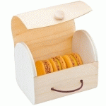 BOÎTE POUR 3 MACARONS 11X5X8 CM BOIS NATUREL (VENDU PAR 60)