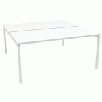 BUREAU BENCH L.160XP.163CM IDEA PIED 01 BLANC/BLANC - QUADRIFOGLIO