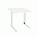 BUREAU DROIT EXCELLENS L 80 CM BLANC PIÉTEMENT MÉTAL PLUS BLANC