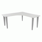 BUREAU EVIDENCE SYMÉTRIQUE 160X160 BLANC/ALU - VINCO