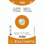 FICHE BRISTOL 125 X 200 MM QUADRILLÉE 5 X 5 COULEURS ASSORTIES PERFORÉE EXACOMPTA - BOÎTE DE 100