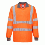 LOT DE 2 - PORTWEST S277 POLO HV MANCHES LONGUES ORANGE - TAILLE 4XL