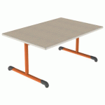 TABLE BANDANA 120X80 T2 DL STR POLY. ÉRABLE G. BEIGE/PAPAYE - MOBIDECOR