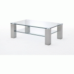 TABLE BASSE PLATEAU EN VERRE - L65 X H38 X P65 CM PEGANE
