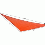 Outsunny Voile dombrage Triangulaire Grande Taille 6 x 6 x 6 m poly/éthyl/ène Haute densit/é r/ésistant aux UV Rouge