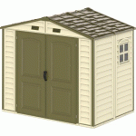 ABRI DE JARDIN PVC WOODSTYLE + KIT DE FONDATION ET KIT 1 FENÊTRE - 4,13 M² DURAMAX