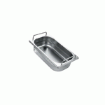 BAC GASTRO INOX 1/4 PLEIN À  ANSES FIXES - H 100 MM