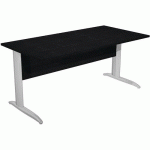 BUREAU DROIT PIEDS L EN MÉTAL FAST 160 CM - NOIR - CHROME