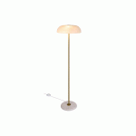 DFTP BY NORDLUX LAMPE SUR PIED GLOSSY, BLANC/LAITON, MARBRE, VERRE