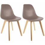 MELYA - LOT DE 2 CHAISES SCANDINAVES TAUPE - TAUPE