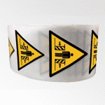 ROULEAU DE PICTOGRAMMES DE DANGER ISO EN 7010 - ECRASEMENT - W019  - 100