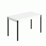TABLE MULTI-USAGES PLATEAU BLANC L 120 X P 60 CM - CLASSIQUE - PIÉTEMENT NOIR