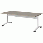 TABLE MALIBU 160X80 T3 DL STRA ABS GRIS U727/BLC 9016