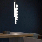 TERZANI ABACUS SUSPENSION, LAITON, 3X10 BOULES