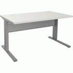 ADEMA+ BUREAU 140X80 CM PLATEAU MÉLA BLANC/PIÉTEMENT ARGENT - CLEN