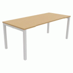 BUREAU ASTRO ARCHE DROIT ÉCHANCRÉ 180 X 80 HÊTRE/ALU - BURONOMIC