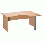 BUREAU COMPACT ANGLE À DROITE L.160 CM HÊTRE-ALUMINIUM ALTYS BOIS